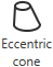Eccentric cone button
